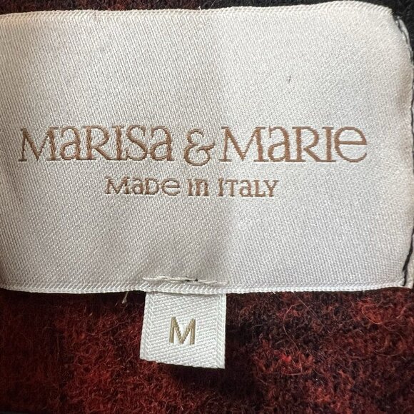 Marisa & Marie Jacket Women Medium Black Wool Blend Italy Buffalo Checkered Coat - Picture 4 of 13